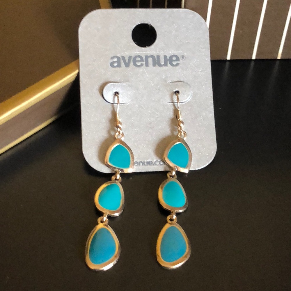 Cute Long Aqua Green Dangling Earrings